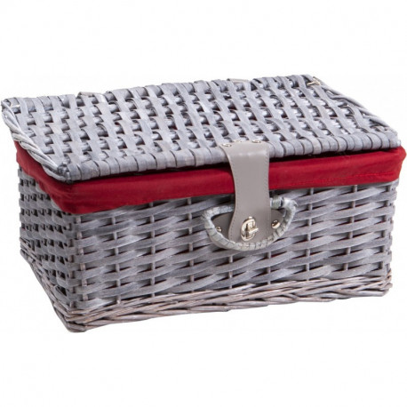 Valise en osier grise