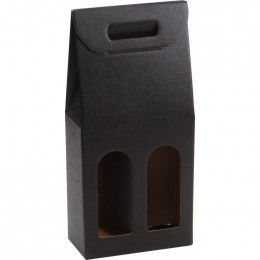 Sac cartonné noir 2 bouteilles
