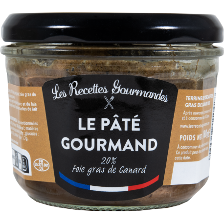 Le pâté gourmand 20% foie gras de canard 90g