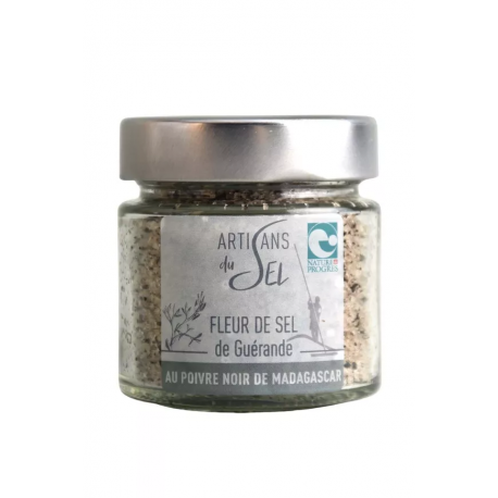 Fleur de Sel de Guérande au poivre noir de Madagascar - 85gr