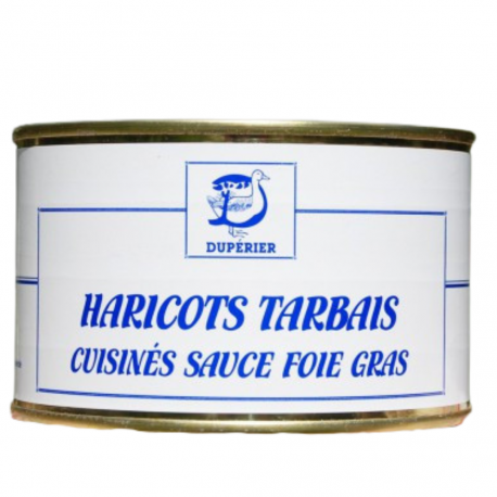 Haricots Tarbais cuisinés, sauce au foie gras