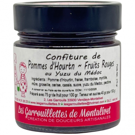 Confiture de pomme - fruits rouges