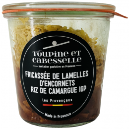 Fricassée de lamelles d'encornets et riz de Camargue IGP